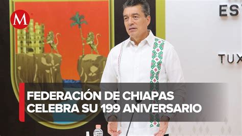 Rutilio Escandón encabeza el 199 aniversario de la Federación de