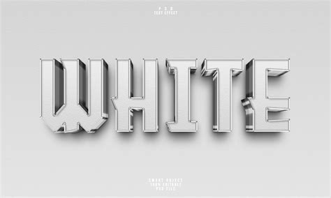 Premium Psd White 3d Editable Text Effect