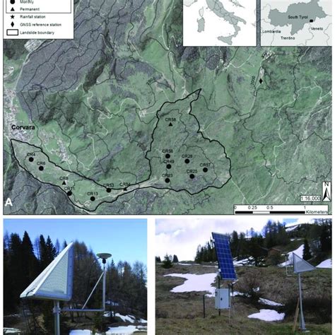 Landslide Monitoring Network Location And Field Impressions A Download Scientific Diagram