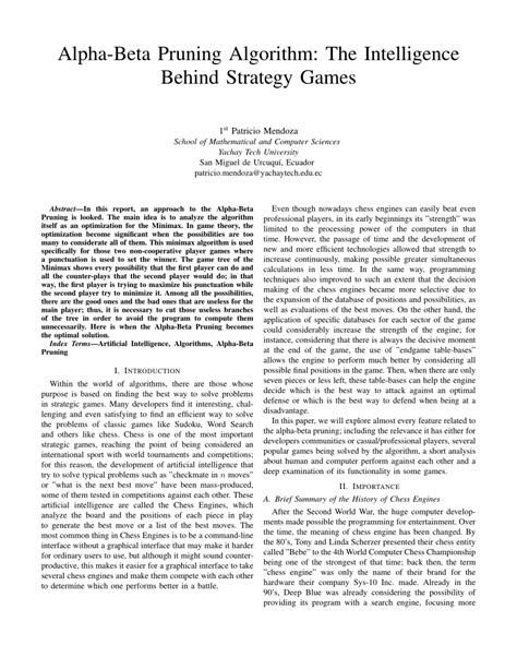 (PDF) Alpha-Beta Pruning Algorithm: The Intelligence Behind Strategy Games