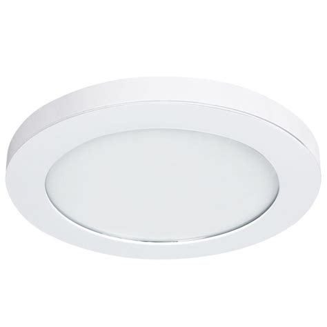 Commercial Electric In White Led Edge Lit Flat Round Panel