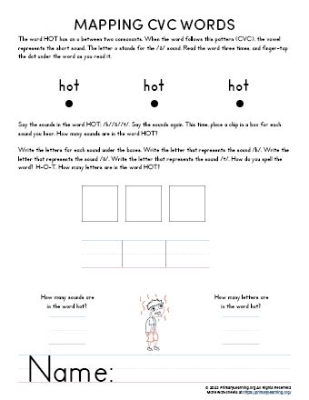 Cvc Word Mapping Hot Worksheet Primarylearning Org