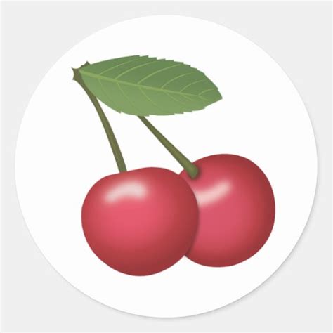 Cherries Emoji Classic Round Sticker Zazzle