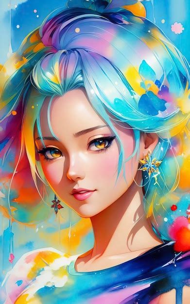 Hermosa Pintura De Acuarela De Anime Foto Premium