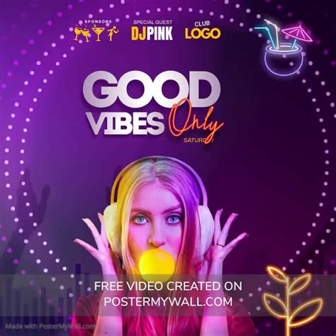 Plantilla De Good Vibes Party Postermywall