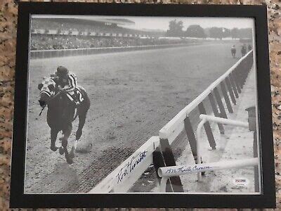 Secretariat Ron Turcotte Auto Triple Crown Belmont Photo X