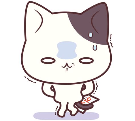 ぶち猫 にゃんこ＜このテストは見せられません＞ 無料イラスト素材｜素材ラボ