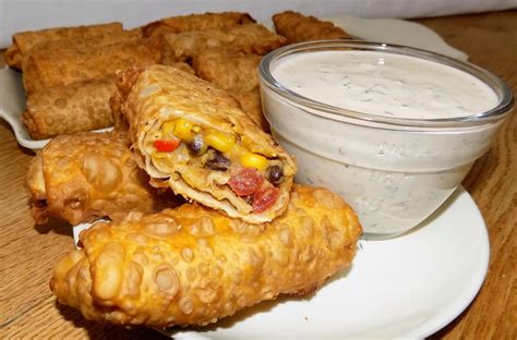 Vegetarian Southwestern Egg Rolls And Cilantro Lime Dipping Sauce