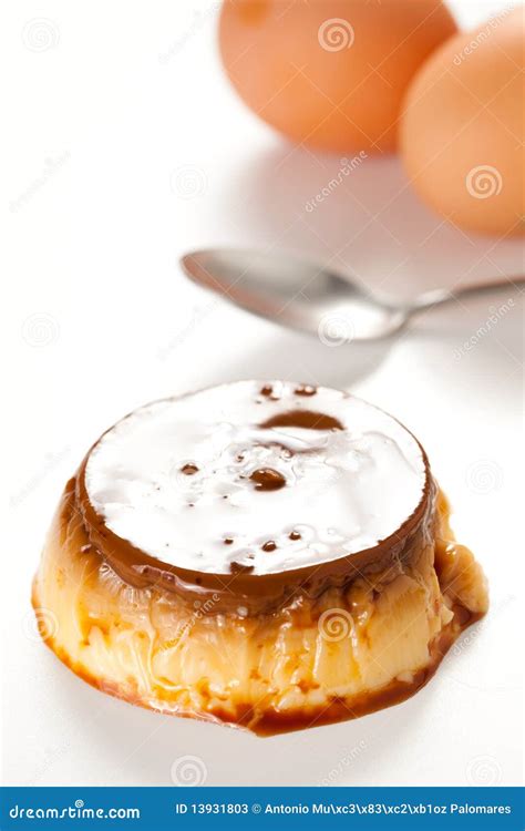 Homemade Egg Flan with Caramel Stock Image - Image of tasty, piece ...