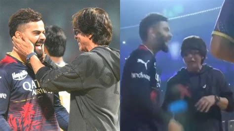 Shah Rukh Khan Celebrates Kkrs Victory By Dancing With Virat Kohli On