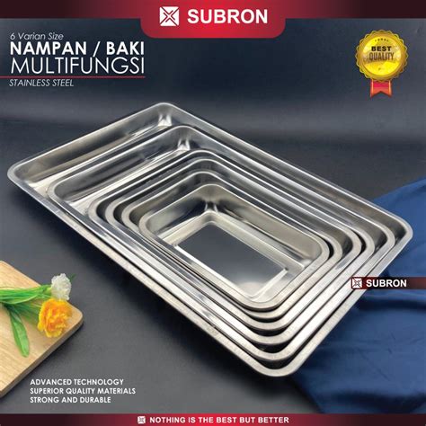 Jual Nampan Stainless Persegi Tray Loyang Kue Kotak Baking Tray Wadah