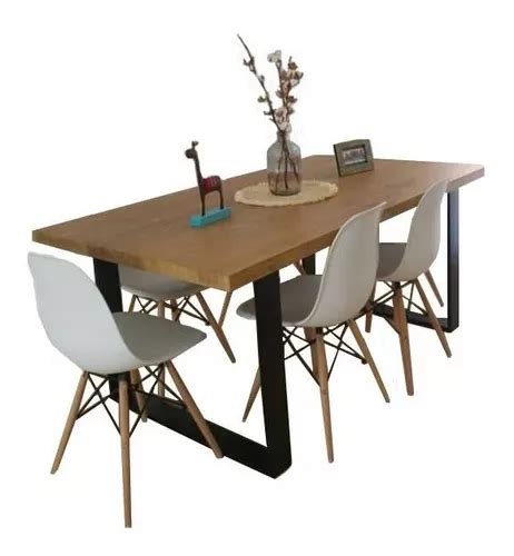 Mesa Comedor Con 6 Sillas Moderno Industrial Modelo Rouge