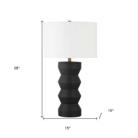 28 Black Ceramic Table Lamp With White Drum Shade