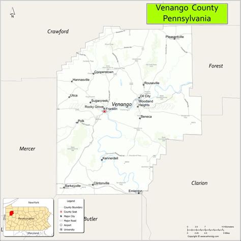 Map of Venango County, Pennsylvania - Thong Thai Real