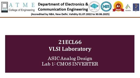 ASIC Analog Design Lab 1 Schematic And Layout Of CMOS Inverter