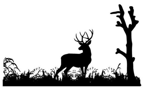Deer Scene Silhouette Digital File Etsy