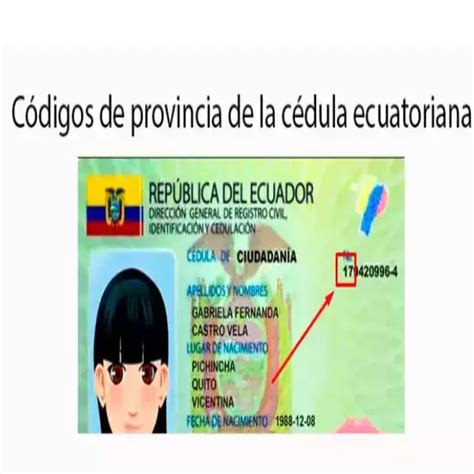 Códigos de provincia para la cédula de identidad 2024 elyex