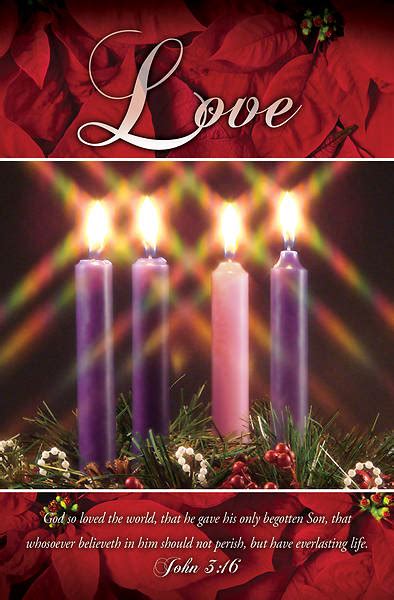 Love Advent Wreath Regular Size Bulletin - Pack of | Cokesbury