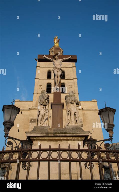 Avignon Cathedral Facade, France Stock Photo - Alamy