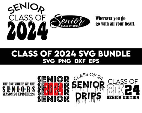 Class Of 2024 Svg Bundle Senior 2024 Svg Graduation Svg Etsy Singapore