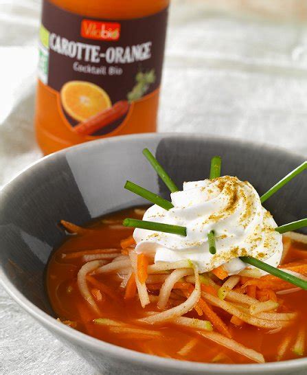 Recette Soupe Froide De Carottes Et D Oranges Cr Me Fouett E Au Cumin