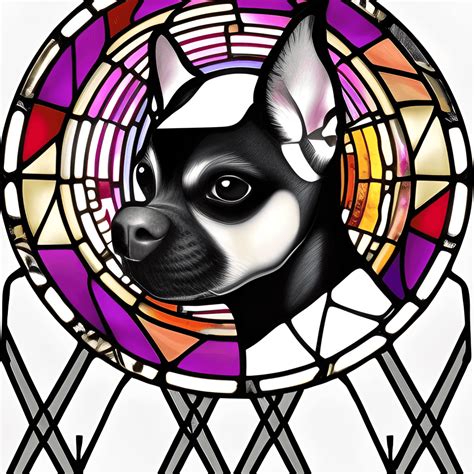 Stained Glass Dog Design · Creative Fabrica