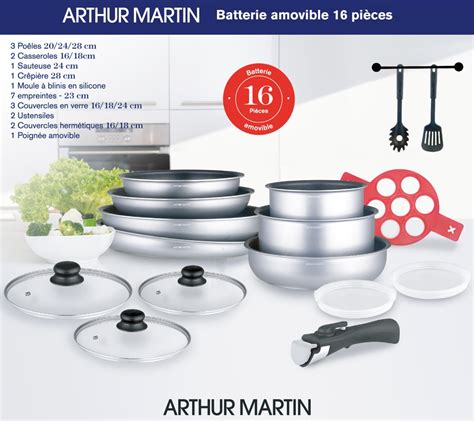 Batterie De Cuisine Arthur Martin Am Pi Ces Aluminium