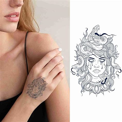 Amazon Dopetattoo Sheets Lasting Weeks Medusa Temporary