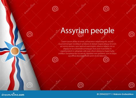 Assyrian People Flag Vector Illustration Isolated Button Of Assyrians Indigenous Ethnic Group