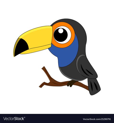 Cute cartoon toucan isolated Royalty Free Vector Image