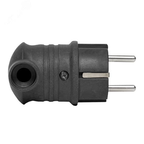 Вилка угловая каучуковая 230В 2P+PE 16A IP44 DIY артикул RPS-017-16-230 ...