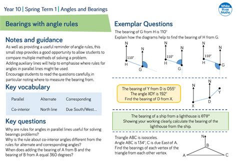 Bearings with angle rules: Questions | Maths