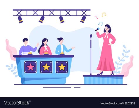 Talent Show With Contestants Displaying Royalty Free Vector