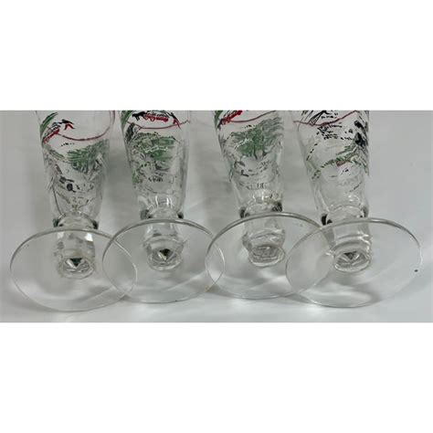 Set Of Four 1950s Vintage Tall Pilsner Glasses Chairish