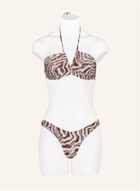 GANNI Bralette Bikini Top In Creme Braun