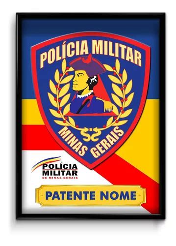 Quadro Tecido Super Brilho Polícia Militar Minas Gerais Parcelamento