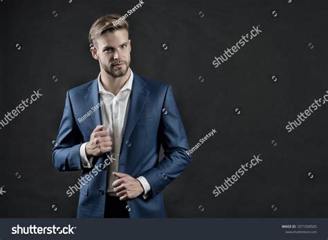 manager formal outfit man blue suit stock photo  shutterstock