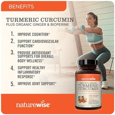 NatureWise Curcumin Turmeric 2250mg 95 Curcuminoids BioPerine