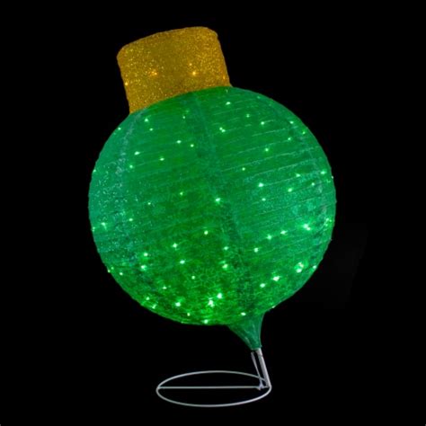 Northlight Led Lighted Twinkling Green Tinsel Onion Ornament Outdoor