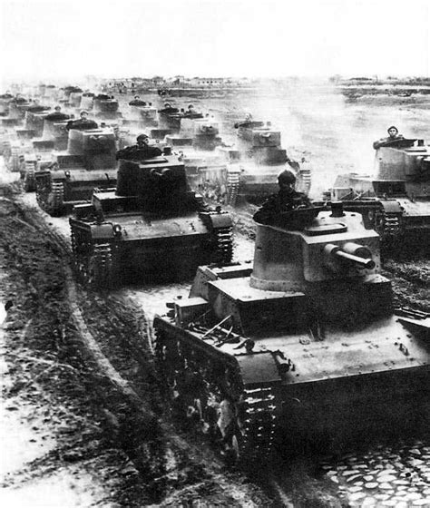 Polish 7TP light tanks in formation during the first days of the ...