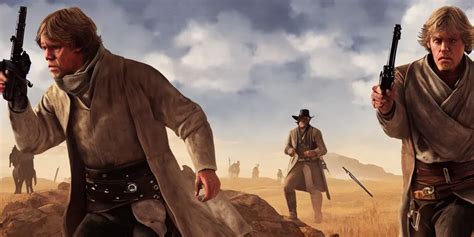 Luke Skywalker In Rdr Cover Art By Stephen Bliss Stable Diffusion