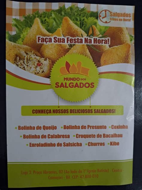 Menu em Mundo dos Salgados pub Bar Camaçari