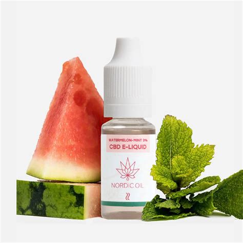 Watermelon And Mint Cbd Vape Juice 300mg Cbd 0 Thc Nordic Oil Uk