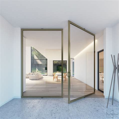 Modern Glass Pivot Doors With An Aluminium Frame PORTAPIVOT 6530 System