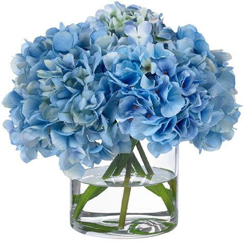 Blue Hydrangea Bouquet Faux Hydrangea Faux Floral Arrangement