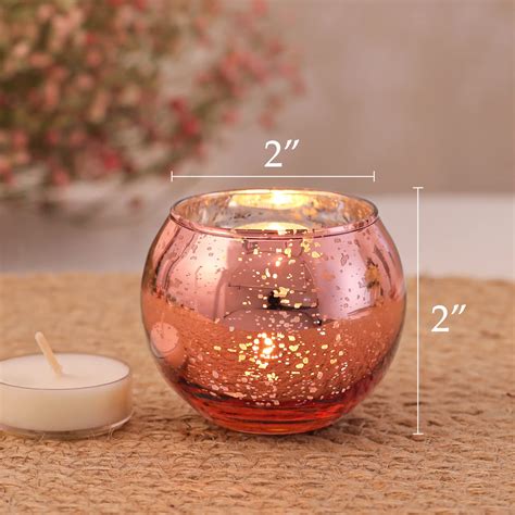 Volens 24pcs Rose Gold Votive Candle Holders For Table Centerpieces