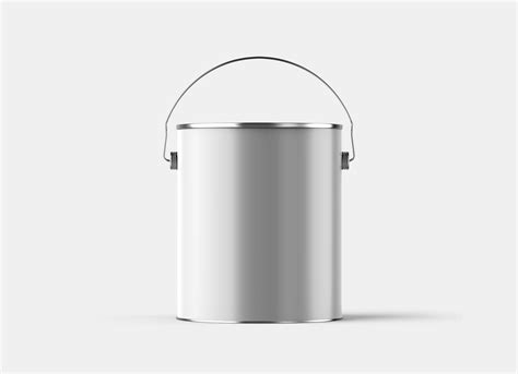 Metal Paint Bucket Mockup GraphicsBunker