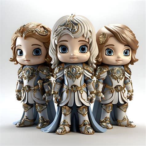 Premium Photo | 3D Render of Three Fantasy Fantasy Characters isolated ...