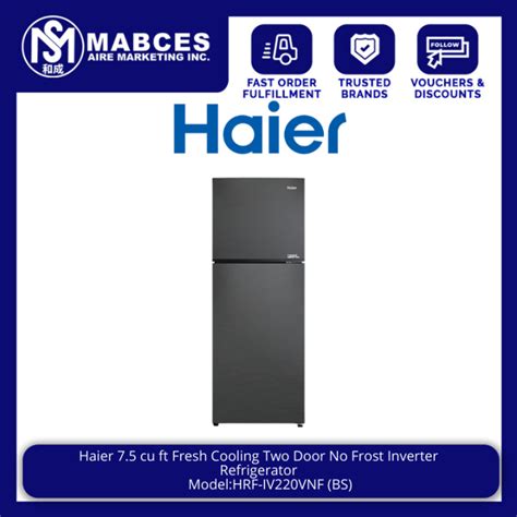 Haier 7 5 Cu Ft Fresh Cooling Two Door No Frost Inverter Refrigerator