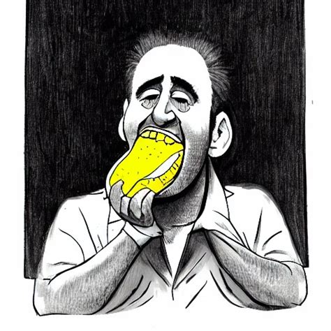 Caricature Of Nicolas Cage Eating A Banana Stable Diffusion Openart